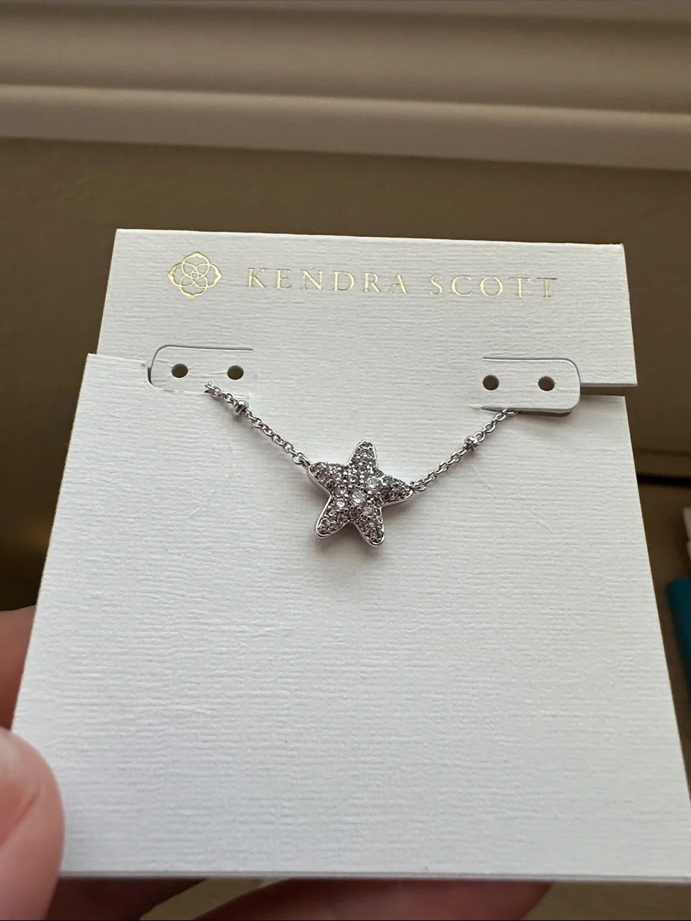 Kendra Scott Kids Silver Star Necklace with Sparkling Pendant